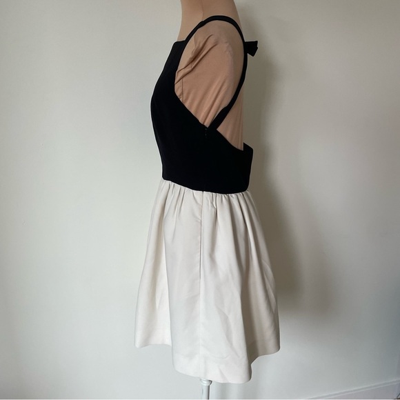 Jill Jill Stuart Colorblock Crepe Fit & Flare Open Back Square Neck Dress EUC 4 - Picture 7 of 12